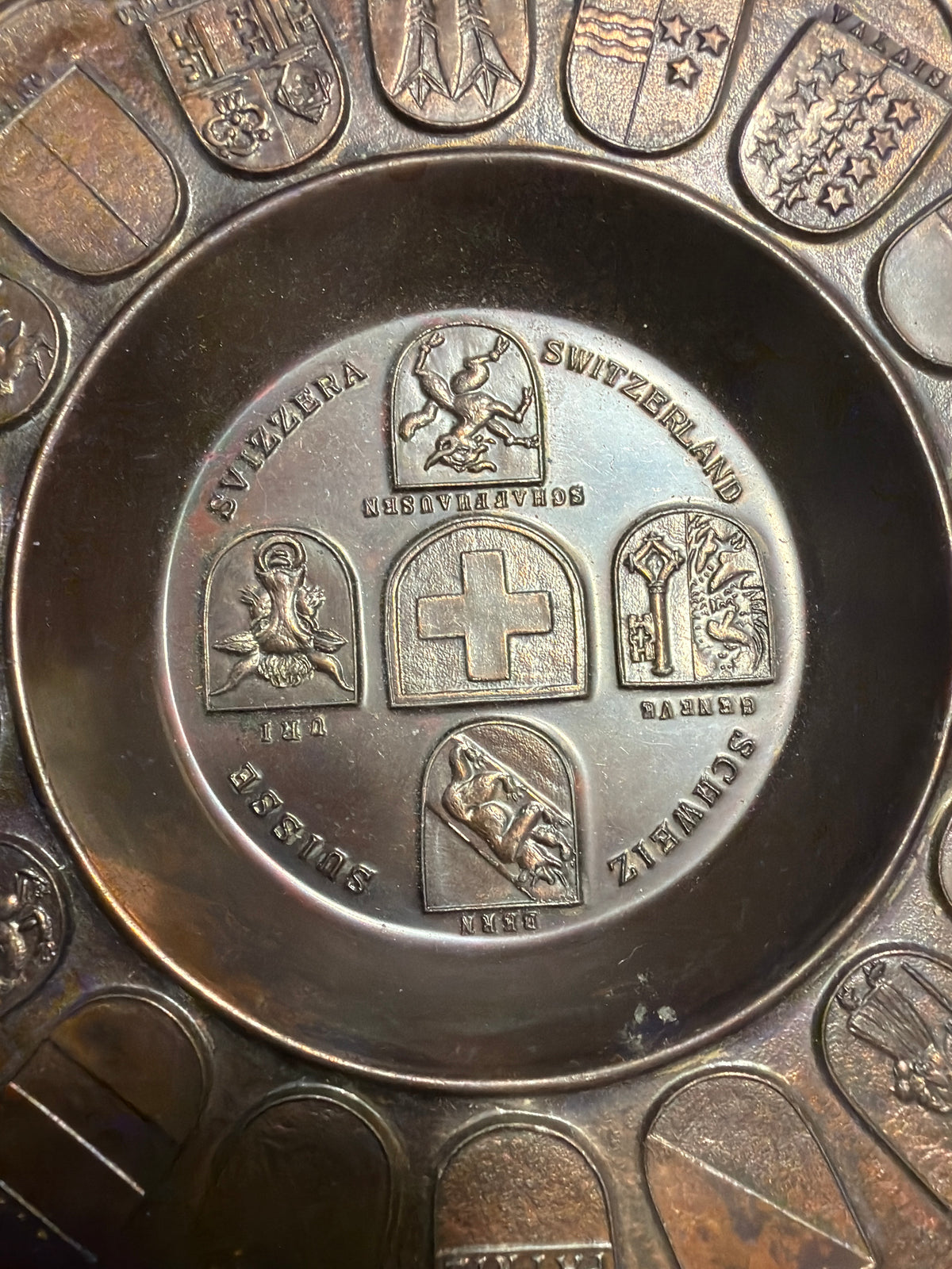 Swiss souvenir hanging plate