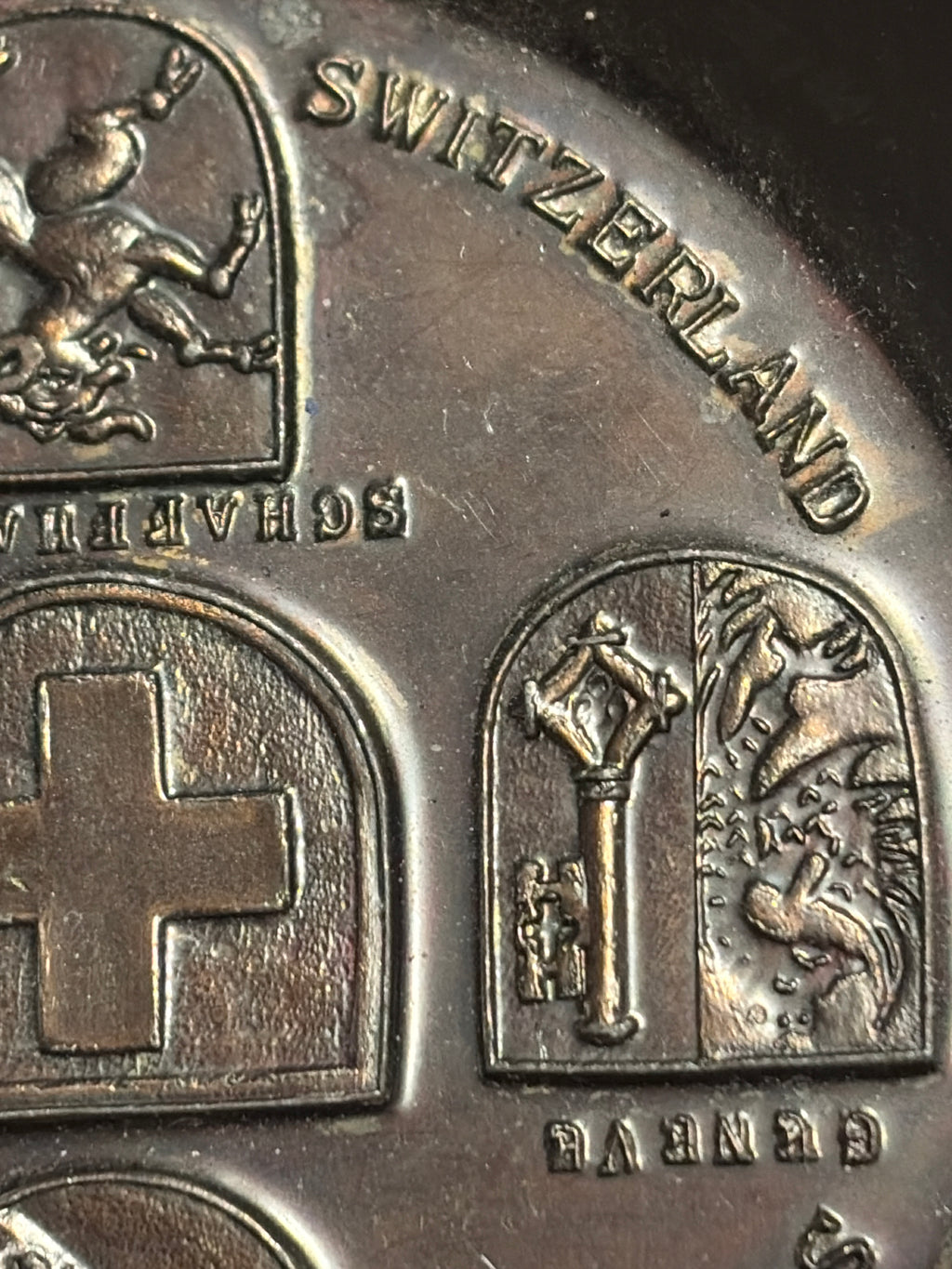Swiss souvenir hanging plate