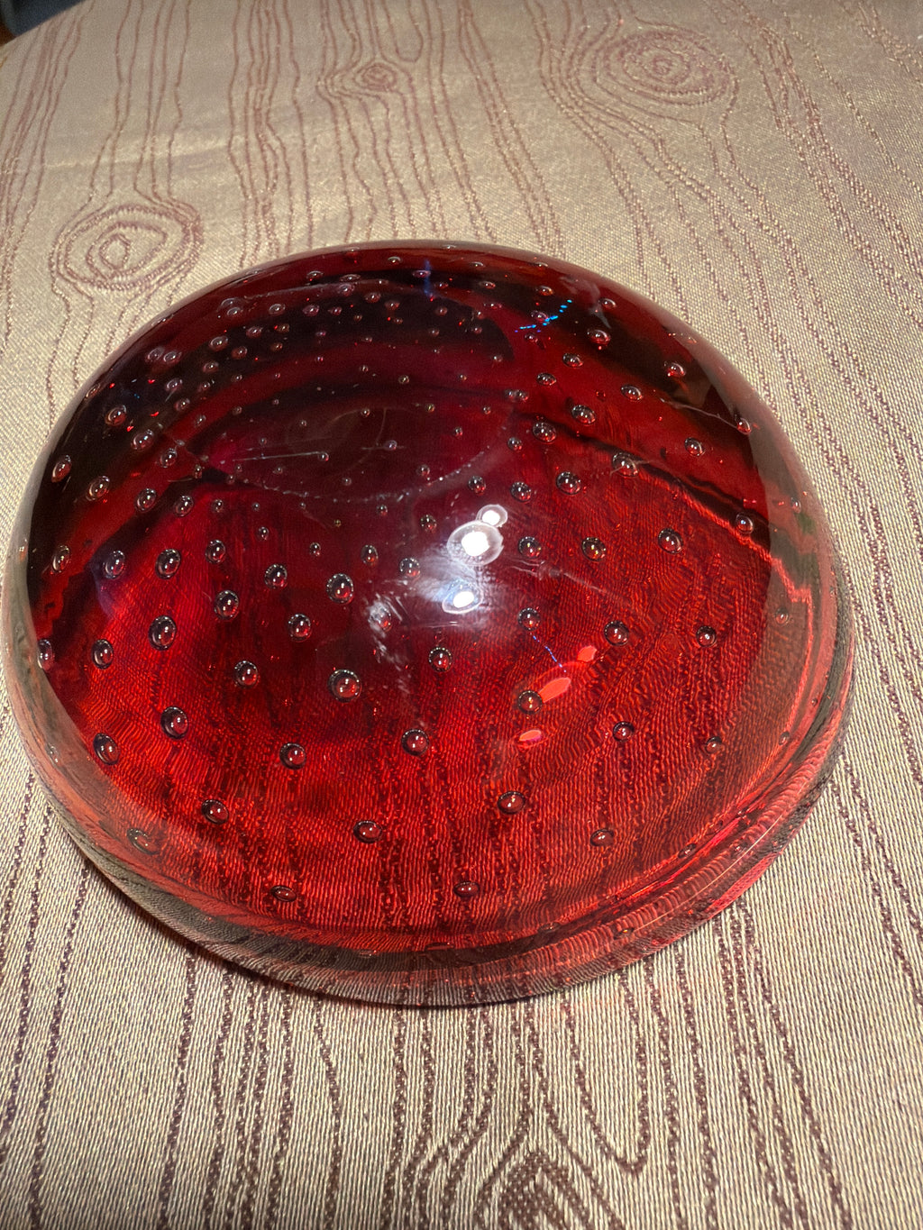 Whitefriars Ruby Bubble Bowl