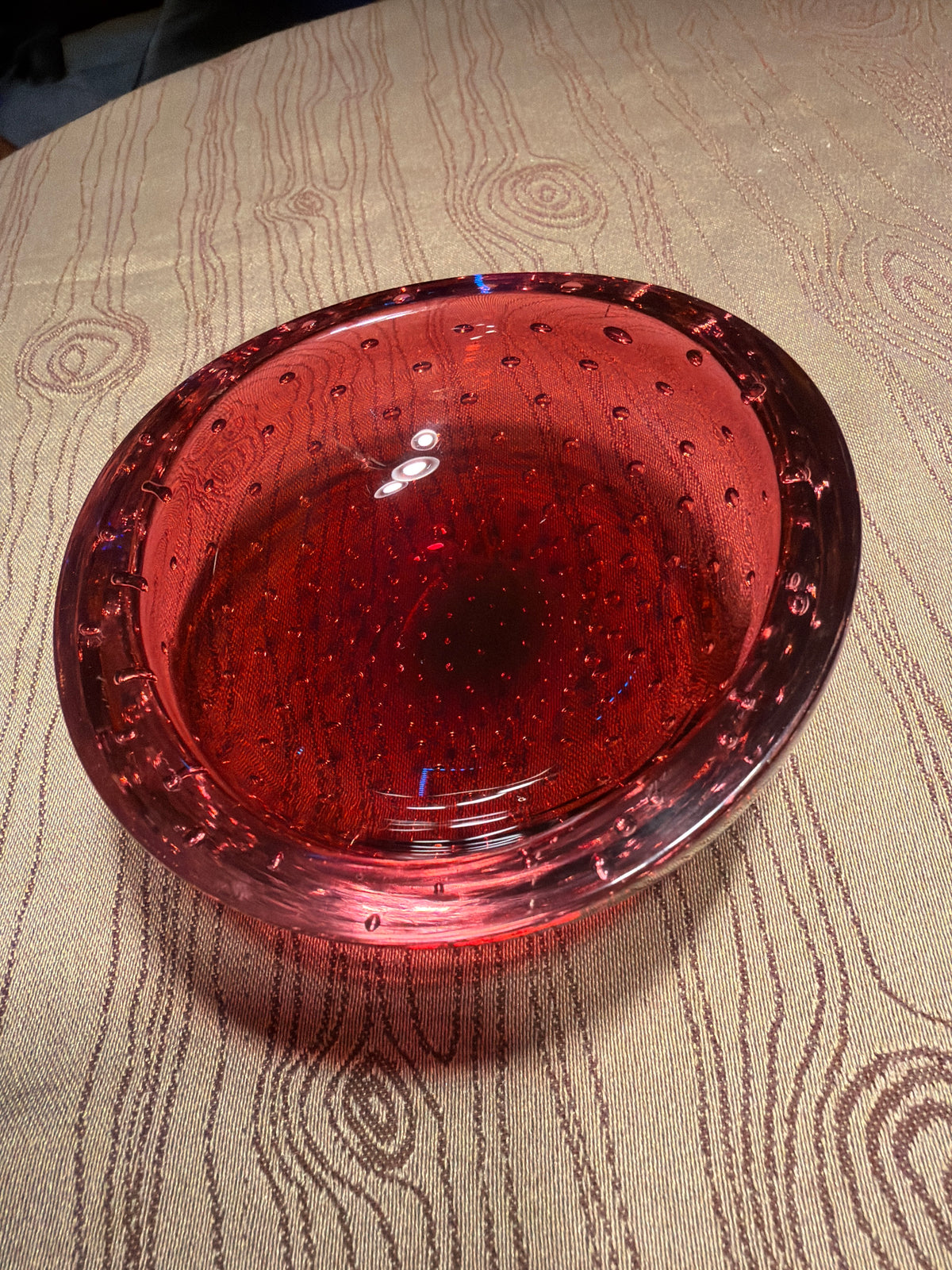 Whitefriars Ruby Bubble Bowl