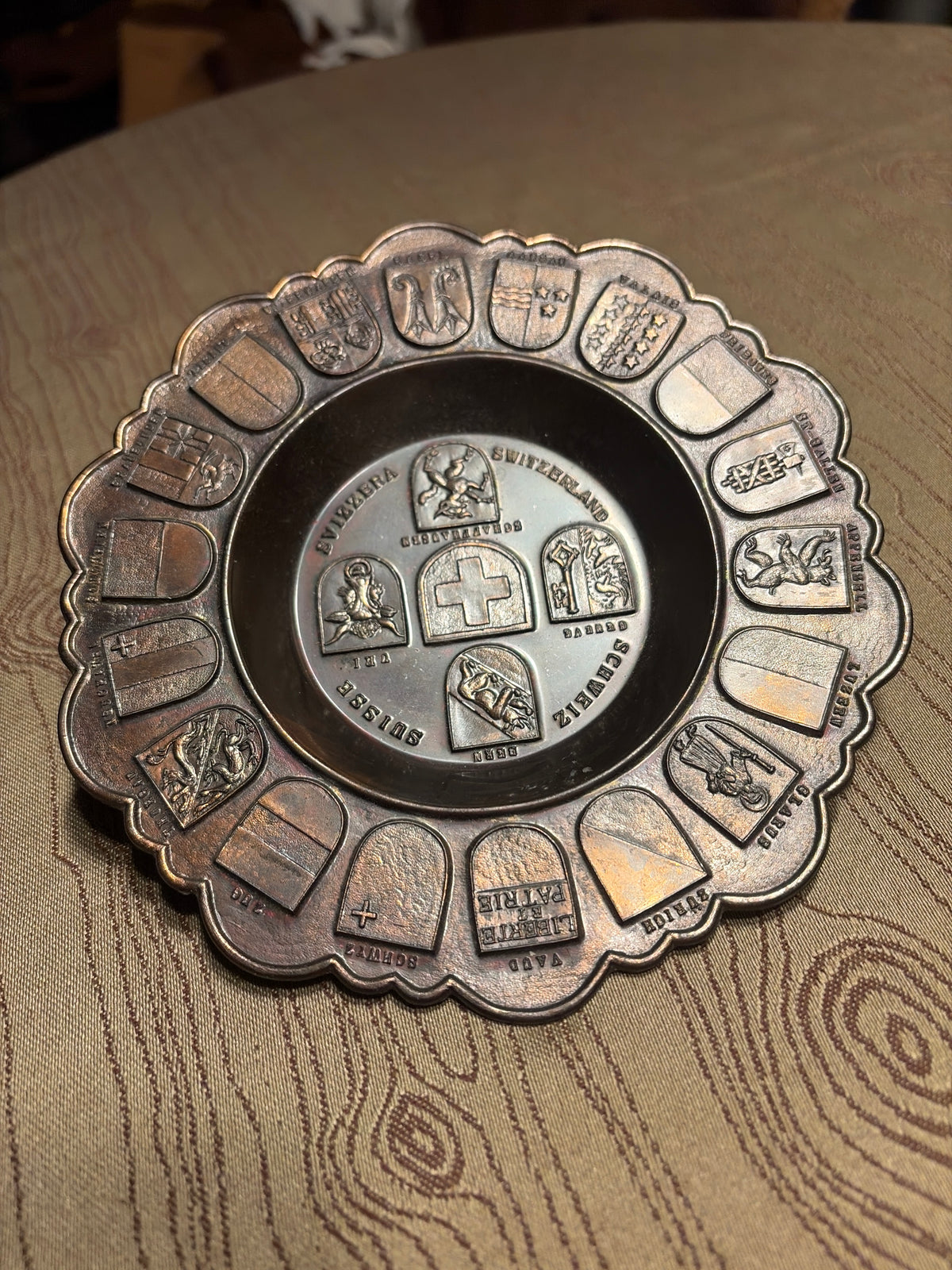 Swiss souvenir hanging plate